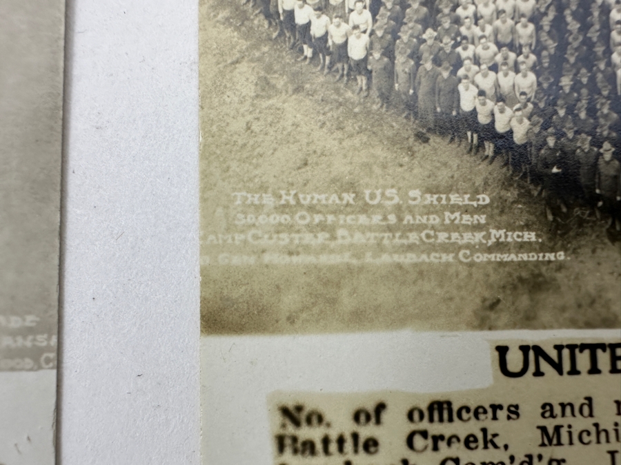 Just Added - (12) Antique Arthur Mole (1889-1983) & John Thomas (Died 1947) US Military Patriotic Images Real Photo Postcards Using Thousands Of Soldiers To Create Patterns And Patriotic Images Called “Living Photographs” Postcards Estimate $1,000-$1,500 [Photo 35]