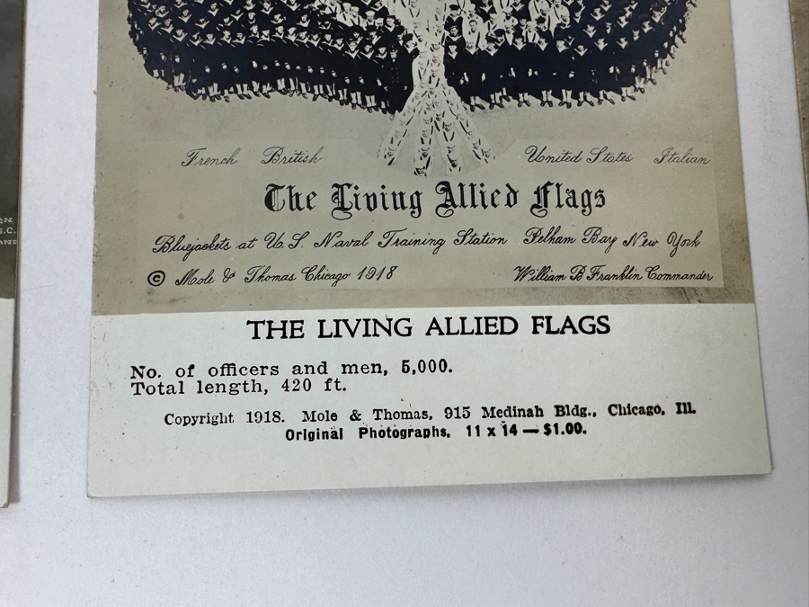 Just Added - (12) Antique Arthur Mole (1889-1983) & John Thomas (Died 1947) US Military Patriotic Images Real Photo Postcards Using Thousands Of Soldiers To Create Patterns And Patriotic Images Called “Living Photographs” Postcards Estimate $1,000-$1,500 [Photo 48]