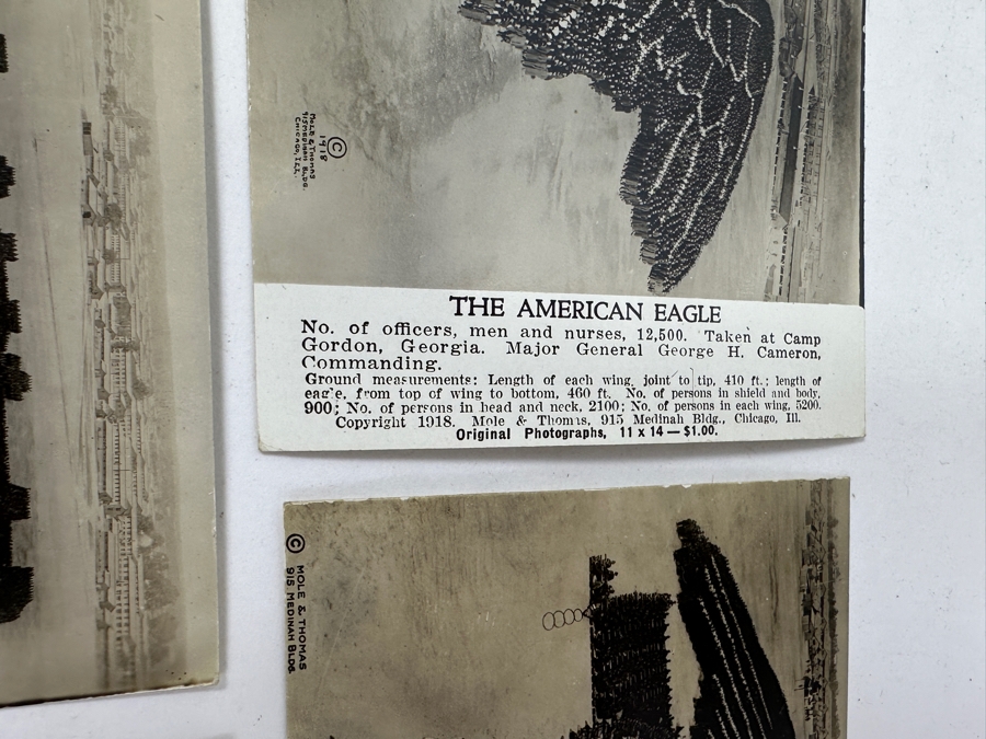 Just Added - (12) Antique Arthur Mole (1889-1983) & John Thomas (Died 1947) US Military Patriotic Images Real Photo Postcards Using Thousands Of Soldiers To Create Patterns And Patriotic Images Called “Living Photographs” Postcards Estimate $1,000-$1,500 [Photo 5]