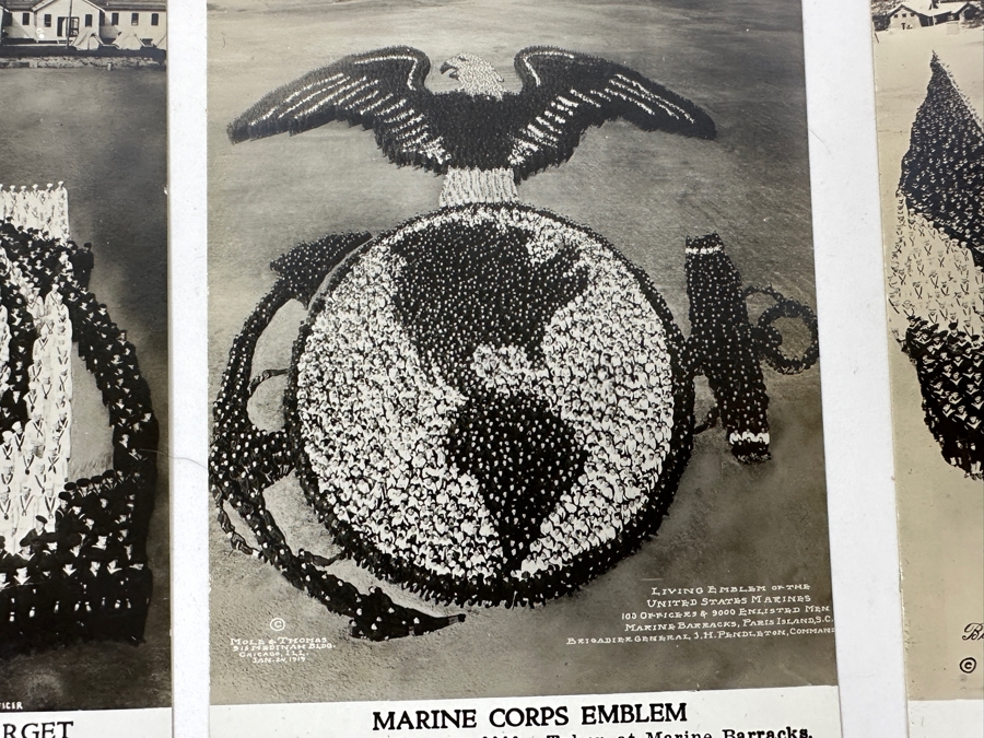 Just Added - (12) Antique Arthur Mole (1889-1983) & John Thomas (Died 1947) US Military Patriotic Images Real Photo Postcards Using Thousands Of Soldiers To Create Patterns And Patriotic Images Called “Living Photographs” Postcards Estimate $1,000-$1,500 [Photo 42]