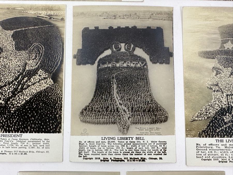 Just Added - (12) Antique Arthur Mole (1889-1983) & John Thomas (Died 1947) US Military Patriotic Images Real Photo Postcards Using Thousands Of Soldiers To Create Patterns And Patriotic Images Called “Living Photographs” Postcards Estimate $1,000-$1,500 [Photo 20]