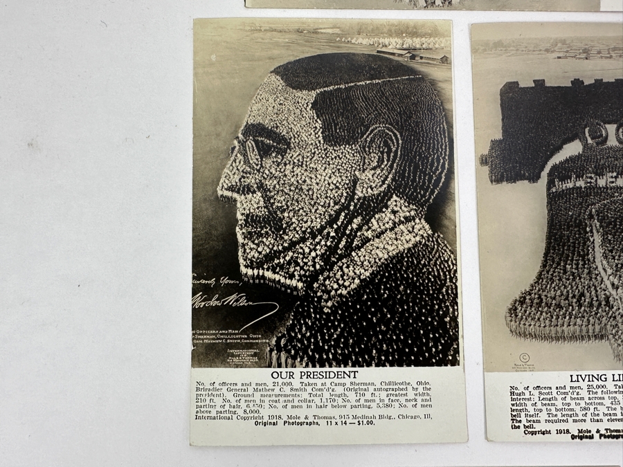 Just Added - (12) Antique Arthur Mole (1889-1983) & John Thomas (Died 1947) US Military Patriotic Images Real Photo Postcards Using Thousands Of Soldiers To Create Patterns And Patriotic Images Called “Living Photographs” Postcards Estimate $1,000-$1,500 [Photo 16]