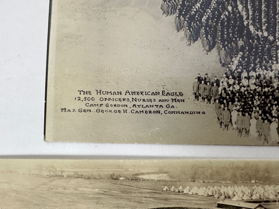 Just Added - (12) Antique Arthur Mole (1889-1983) & John Thomas (Died 1947) US Military Patriotic Images Real Photo Postcards Using Thousands Of Soldiers To Create Patterns And Patriotic Images Called “Living Photographs” Postcards Estimate $1,000-$1,500 [Photo 3]
