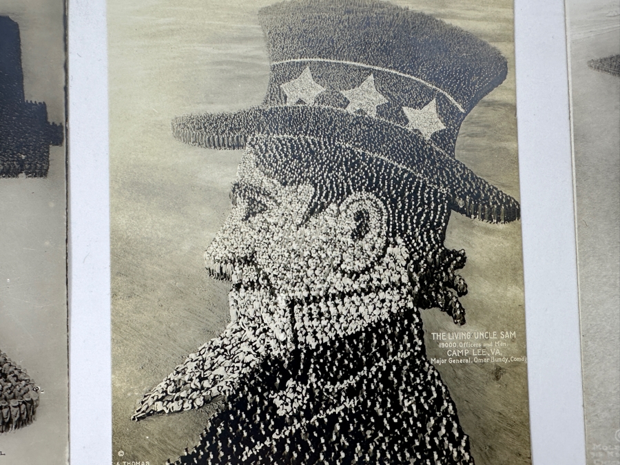 Just Added - (12) Antique Arthur Mole (1889-1983) & John Thomas (Died 1947) US Military Patriotic Images Real Photo Postcards Using Thousands Of Soldiers To Create Patterns And Patriotic Images Called “Living Photographs” Postcards Estimate $1,000-$1,500 [Photo 25]