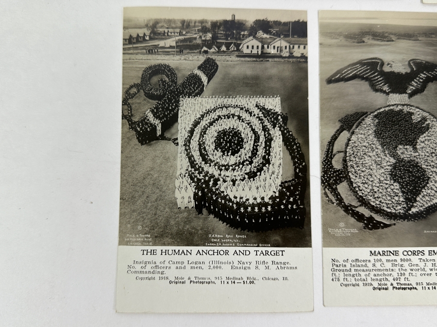 Just Added - (12) Antique Arthur Mole (1889-1983) & John Thomas (Died 1947) US Military Patriotic Images Real Photo Postcards Using Thousands Of Soldiers To Create Patterns And Patriotic Images Called “Living Photographs” Postcards Estimate $1,000-$1,500 [Photo 37]
