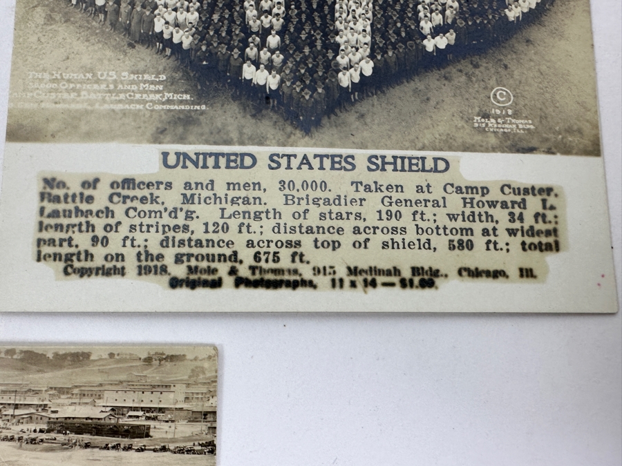 Just Added - (12) Antique Arthur Mole (1889-1983) & John Thomas (Died 1947) US Military Patriotic Images Real Photo Postcards Using Thousands Of Soldiers To Create Patterns And Patriotic Images Called “Living Photographs” Postcards Estimate $1,000-$1,500 [Photo 36]