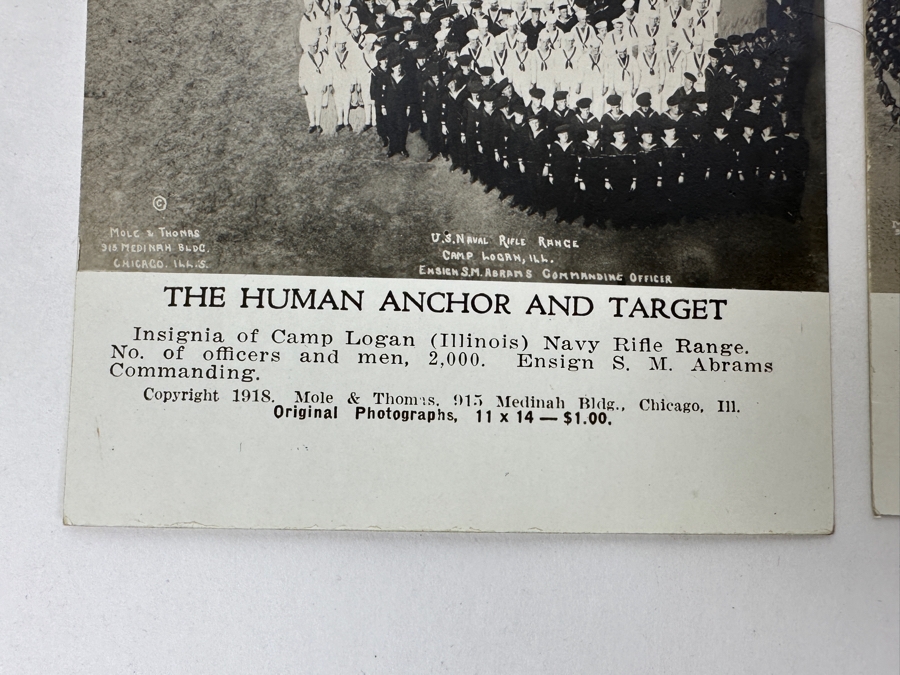 Just Added - (12) Antique Arthur Mole (1889-1983) & John Thomas (Died 1947) US Military Patriotic Images Real Photo Postcards Using Thousands Of Soldiers To Create Patterns And Patriotic Images Called “Living Photographs” Postcards Estimate $1,000-$1,500 [Photo 40]