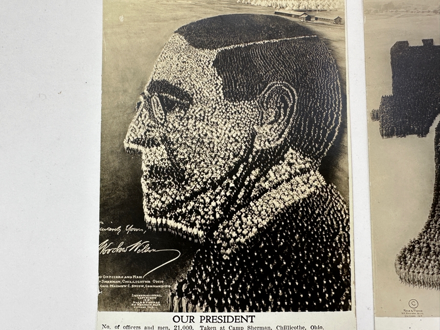 Just Added - (12) Antique Arthur Mole (1889-1983) & John Thomas (Died 1947) US Military Patriotic Images Real Photo Postcards Using Thousands Of Soldiers To Create Patterns And Patriotic Images Called “Living Photographs” Postcards Estimate $1,000-$1,500 [Photo 17]