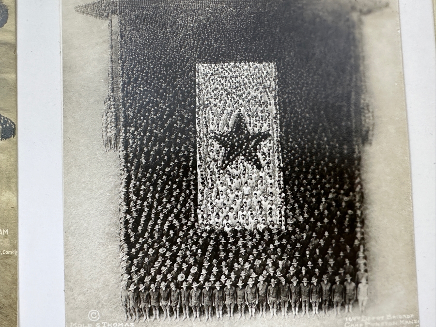 Just Added - (12) Antique Arthur Mole (1889-1983) & John Thomas (Died 1947) US Military Patriotic Images Real Photo Postcards Using Thousands Of Soldiers To Create Patterns And Patriotic Images Called “Living Photographs” Postcards Estimate $1,000-$1,500 [Photo 29]