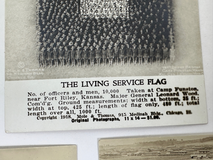 Just Added - (12) Antique Arthur Mole (1889-1983) & John Thomas (Died 1947) US Military Patriotic Images Real Photo Postcards Using Thousands Of Soldiers To Create Patterns And Patriotic Images Called “Living Photographs” Postcards Estimate $1,000-$1,500 [Photo 30]