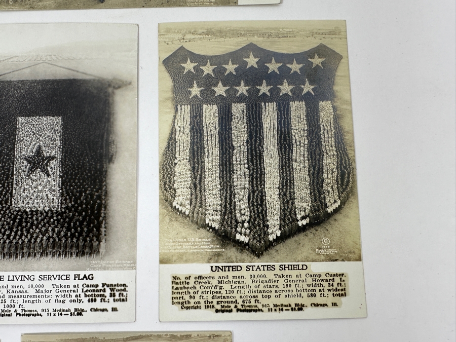 Just Added - (12) Antique Arthur Mole (1889-1983) & John Thomas (Died 1947) US Military Patriotic Images Real Photo Postcards Using Thousands Of Soldiers To Create Patterns And Patriotic Images Called “Living Photographs” Postcards Estimate $1,000-$1,500 [Photo 31]