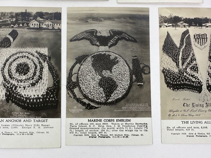 Just Added - (12) Antique Arthur Mole (1889-1983) & John Thomas (Died 1947) US Military Patriotic Images Real Photo Postcards Using Thousands Of Soldiers To Create Patterns And Patriotic Images Called “Living Photographs” Postcards Estimate $1,000-$1,500 [Photo 41]