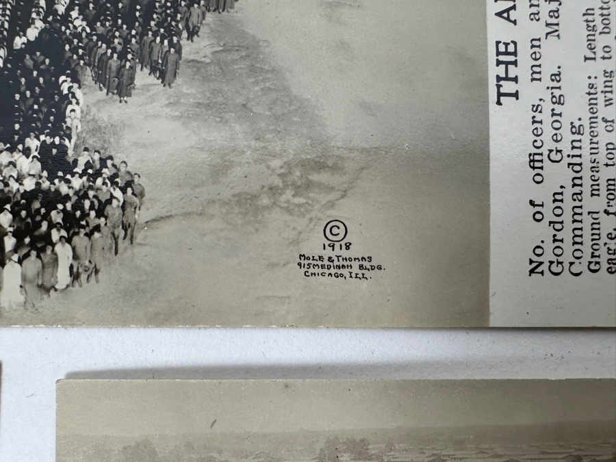 Just Added - (12) Antique Arthur Mole (1889-1983) & John Thomas (Died 1947) US Military Patriotic Images Real Photo Postcards Using Thousands Of Soldiers To Create Patterns And Patriotic Images Called “Living Photographs” Postcards Estimate $1,000-$1,500 [Photo 4]