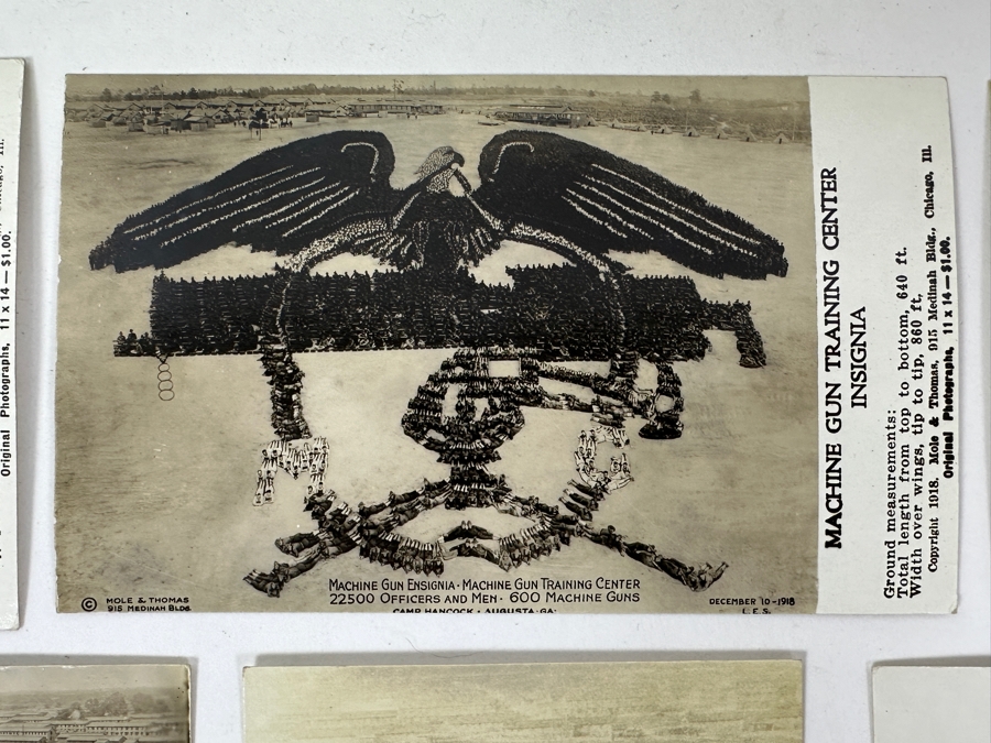 Just Added - (12) Antique Arthur Mole (1889-1983) & John Thomas (Died 1947) US Military Patriotic Images Real Photo Postcards Using Thousands Of Soldiers To Create Patterns And Patriotic Images Called “Living Photographs” Postcards Estimate $1,000-$1,500 [Photo 6]