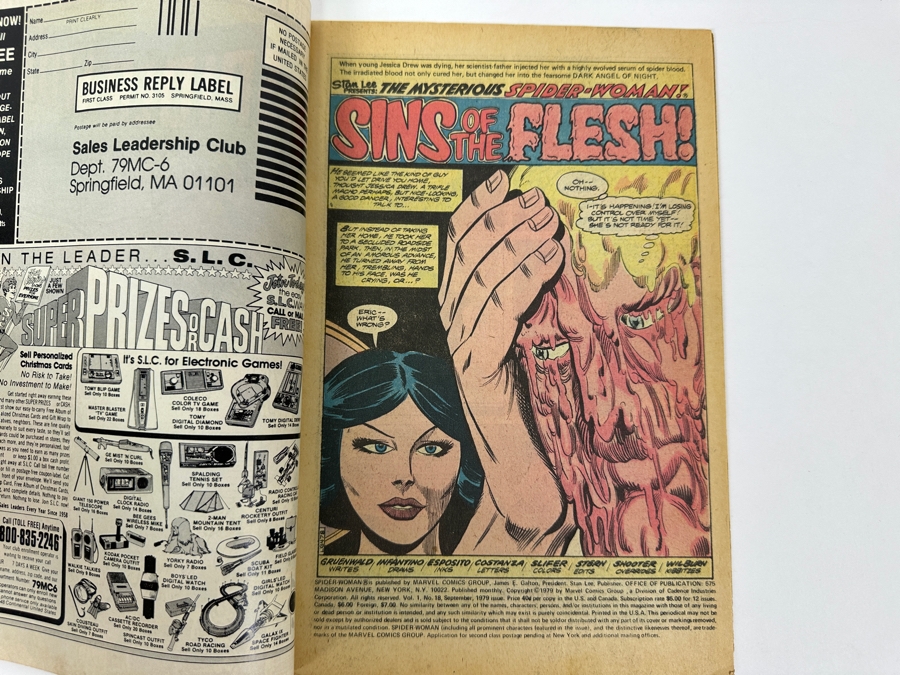 Just Added - Vintage 1979 Marvel Comics Spider-Woman Sins Of The Flesh #18 Comic Book [Photo 4]
