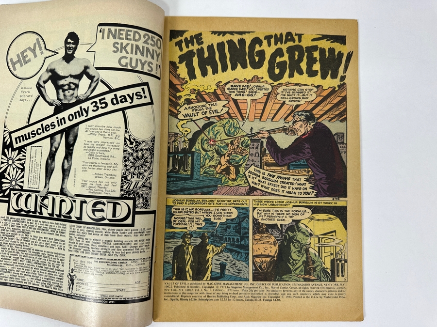Just Added - Vintage 1972 Marvel Comics Vault Of Evil No. 1 Comic Book [Photo 5]