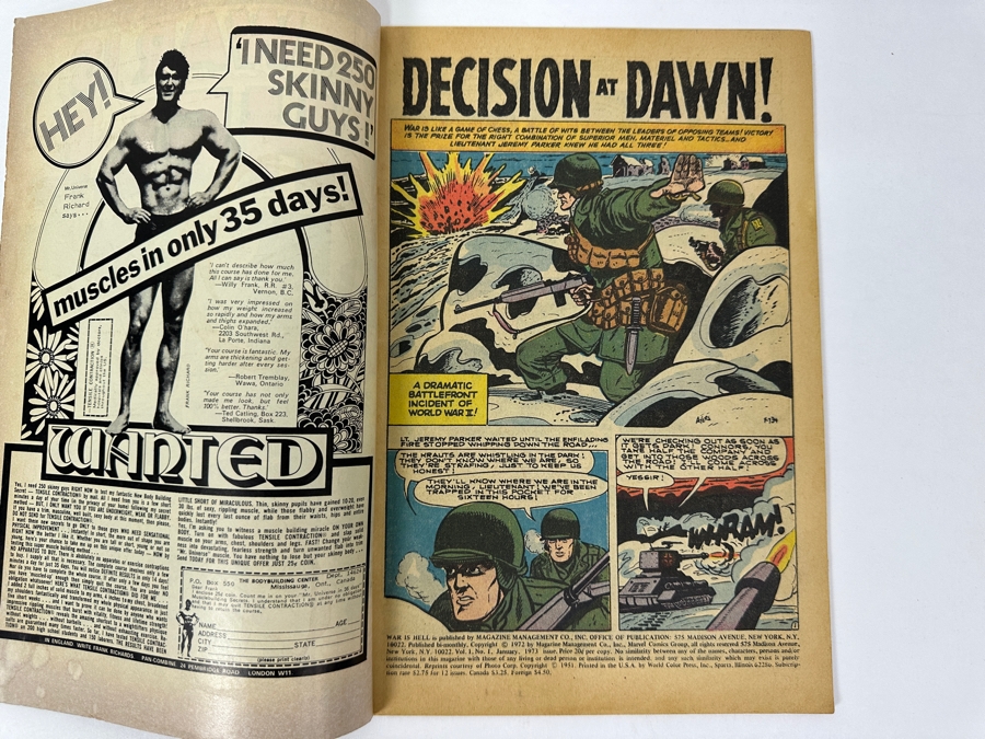 Just Added - Vintage 1973 Marvel Comics War Is Hell No. 1 Comic Book [Photo 5]