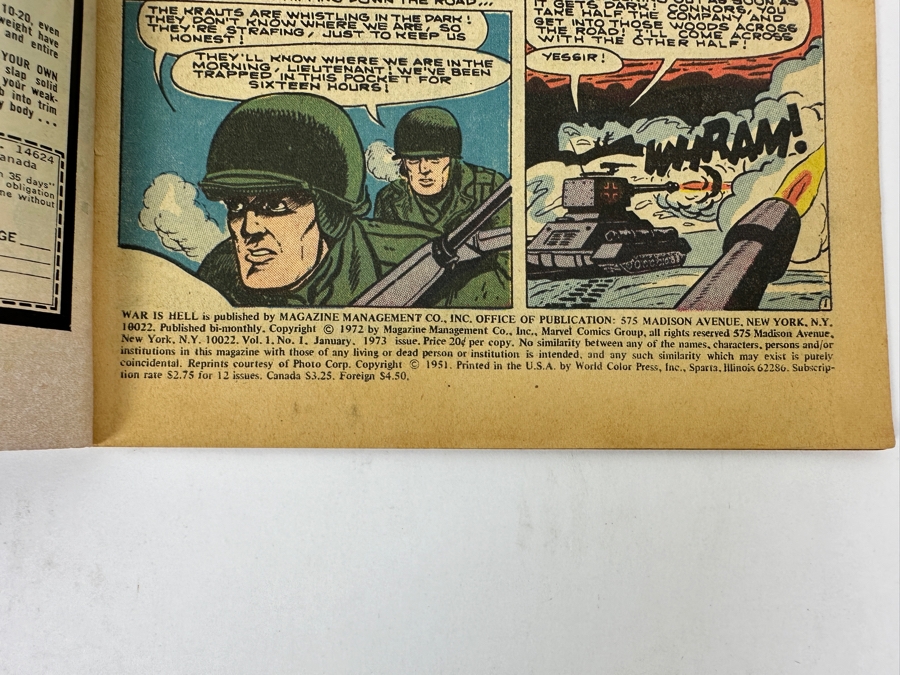 Just Added - Vintage 1973 Marvel Comics War Is Hell No. 1 Comic Book [Photo 6]
