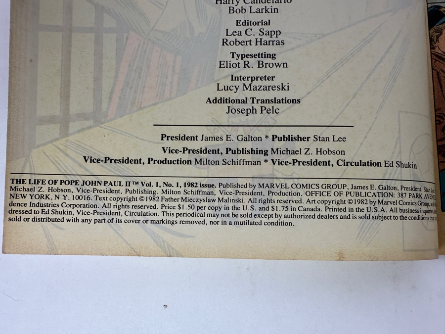 Just Added - Vintage 1982 Marvel Comics The Life Of Pope John Paul II No. 1 Comic Book [Photo 6]