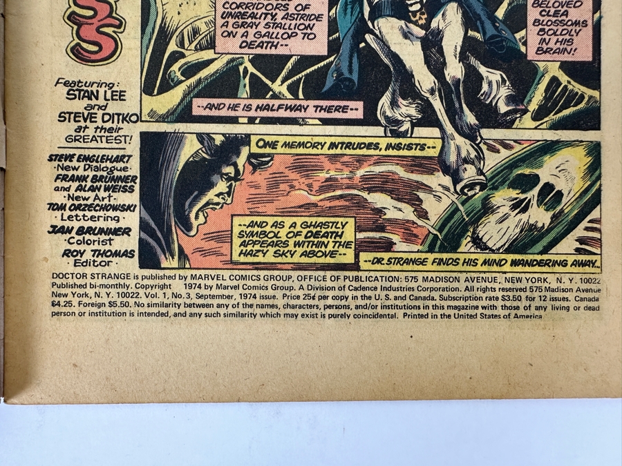 Just Added - Vintage 1974 Marvel Comics Doctor Strange No. 3 Comic Book [Photo 5]