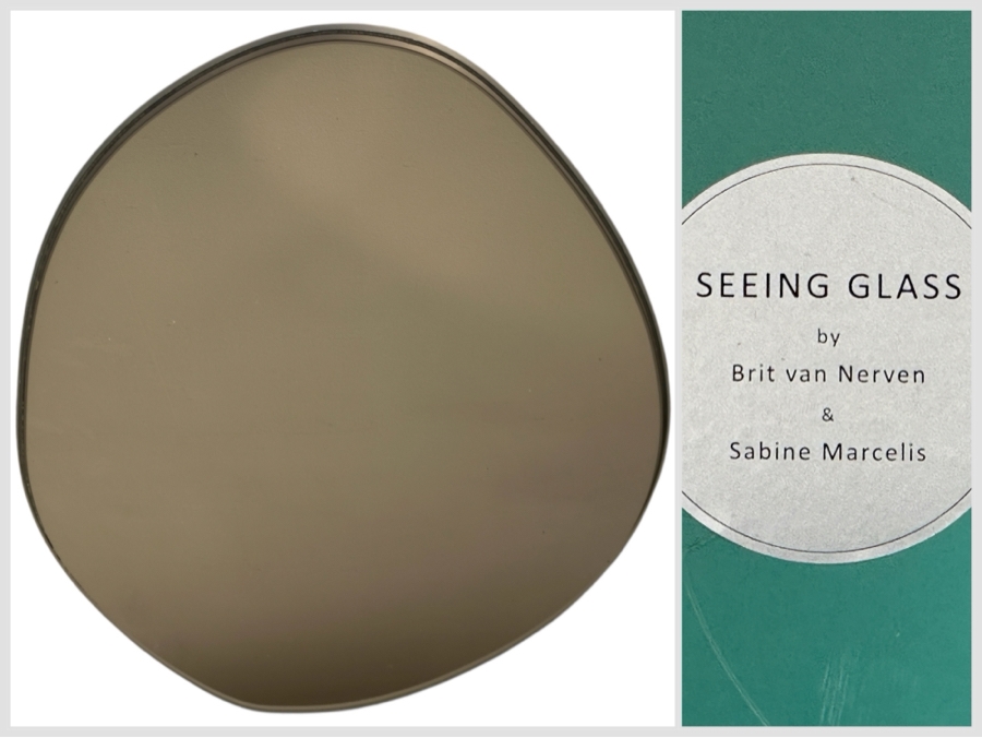 Just Added - Studio Sabine Marcelis with Brit van Nerven Off Round Seeing Glass Mirror 550 in Silver Retails $3,520 21.6'H x 19.8'W x 1'D