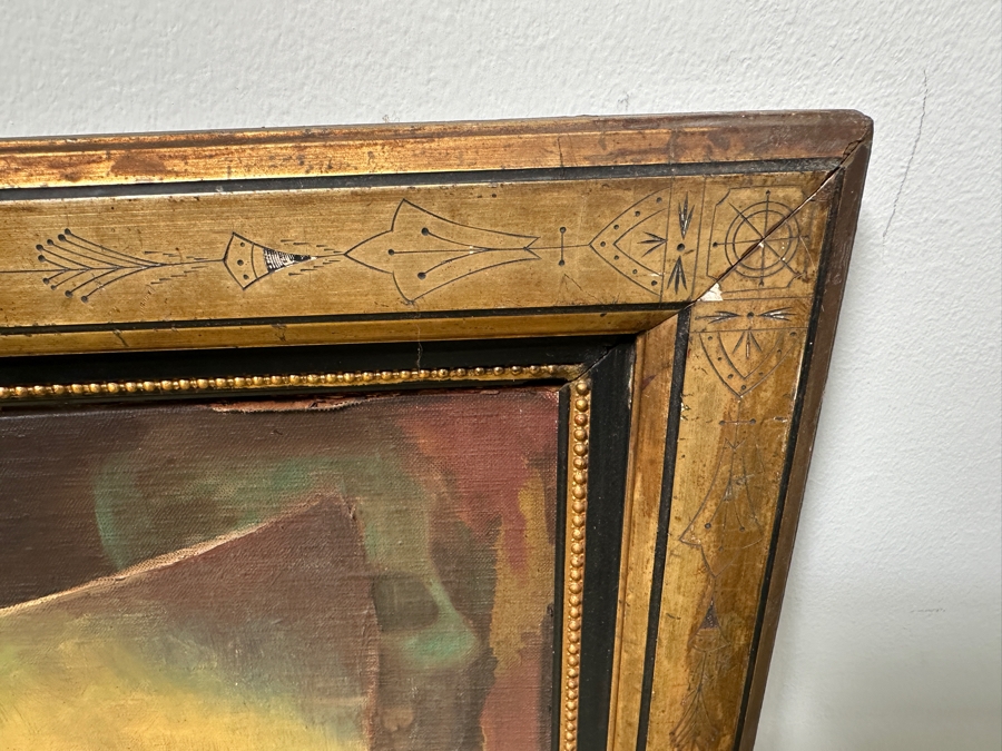 Just Added - Joanne Rimmer Original Acrylic Painting On Board Signed Lower Right 13 X 27 In Antique Frame 18 X 32 [Photo 9]