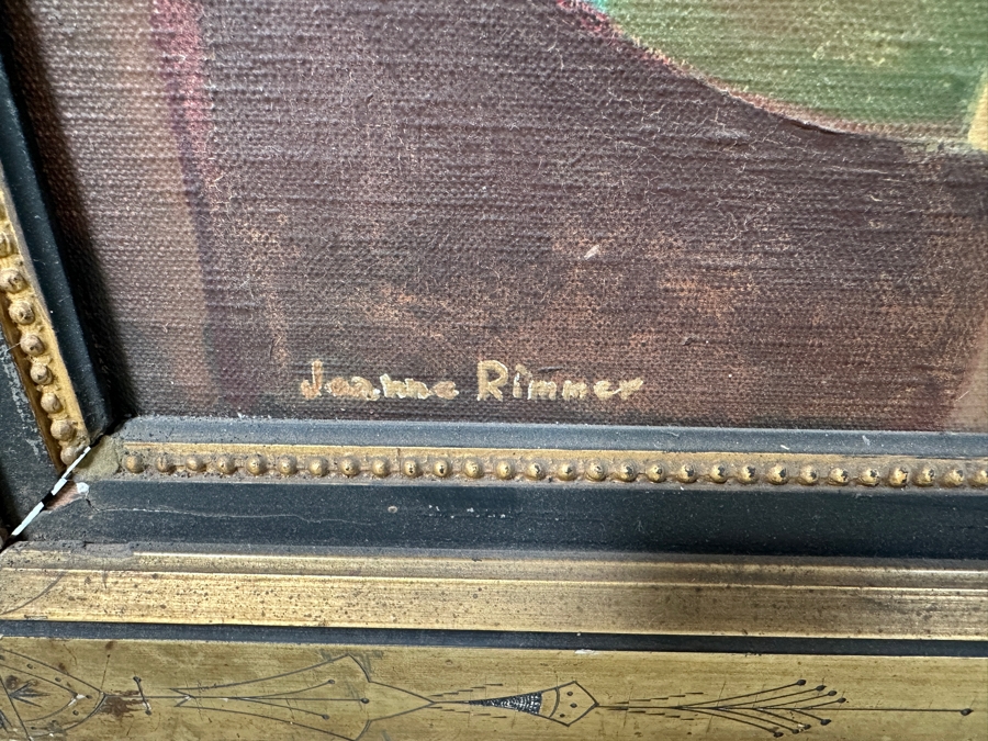 Just Added - Joanne Rimmer Original Acrylic Painting On Board Signed Lower Right 13 X 27 In Antique Frame 18 X 32 [Photo 8]