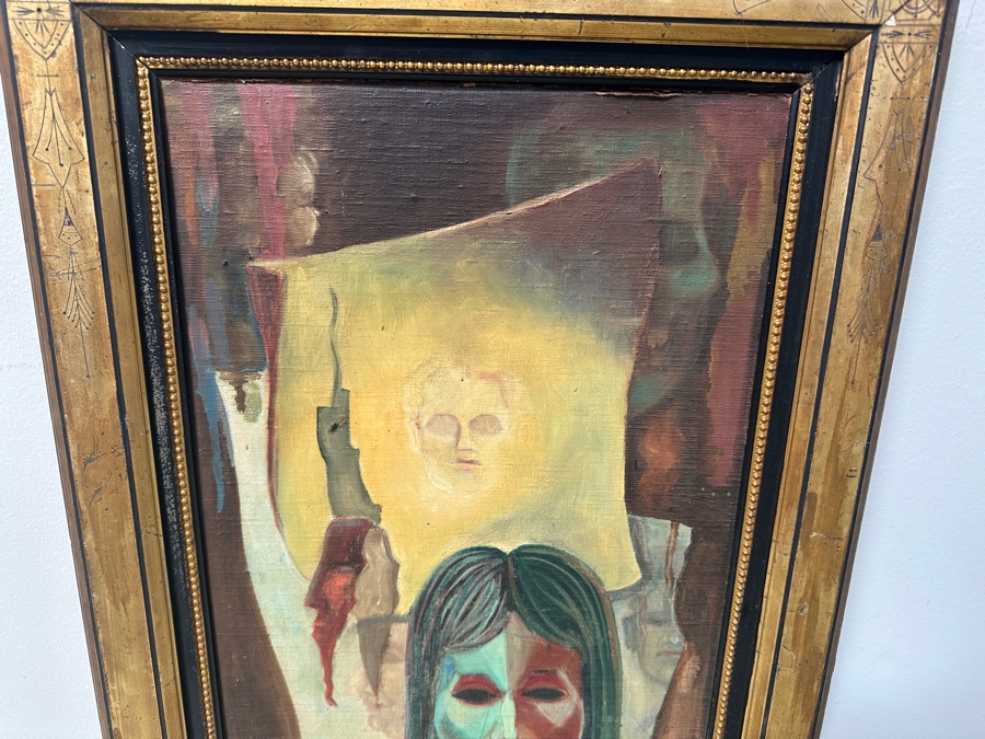 Just Added - Joanne Rimmer Original Acrylic Painting On Board Signed Lower Right 13 X 27 In Antique Frame 18 X 32 [Photo 3]