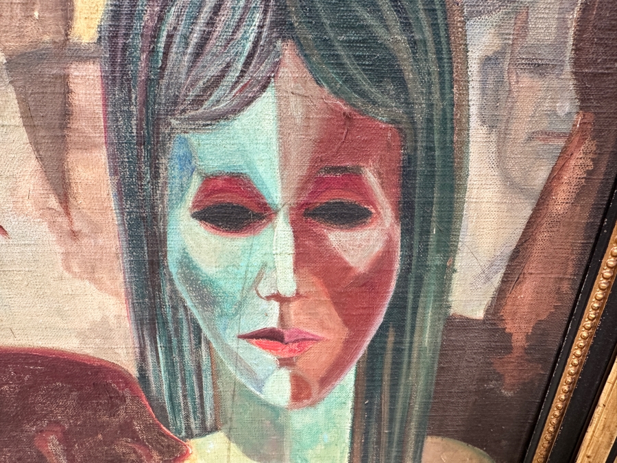 Just Added - Joanne Rimmer Original Acrylic Painting On Board Signed Lower Right 13 X 27 In Antique Frame 18 X 32 [Photo 6]