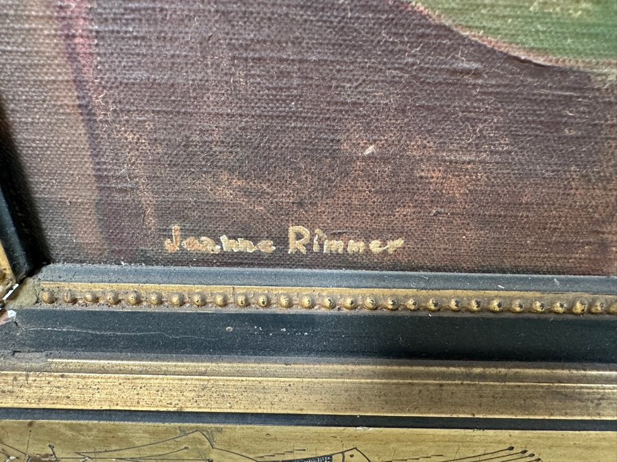 Just Added - Joanne Rimmer Original Acrylic Painting On Board Signed Lower Right 13 X 27 In Antique Frame 18 X 32 [Photo 7]