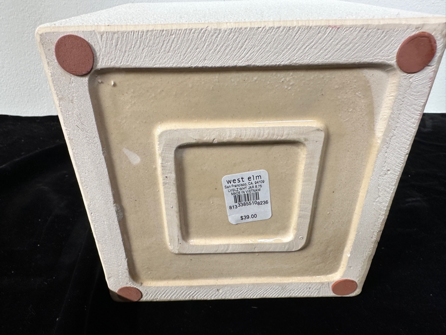 Just Added - West Elm White Ceramic Jar 8.5H [Photo 3]