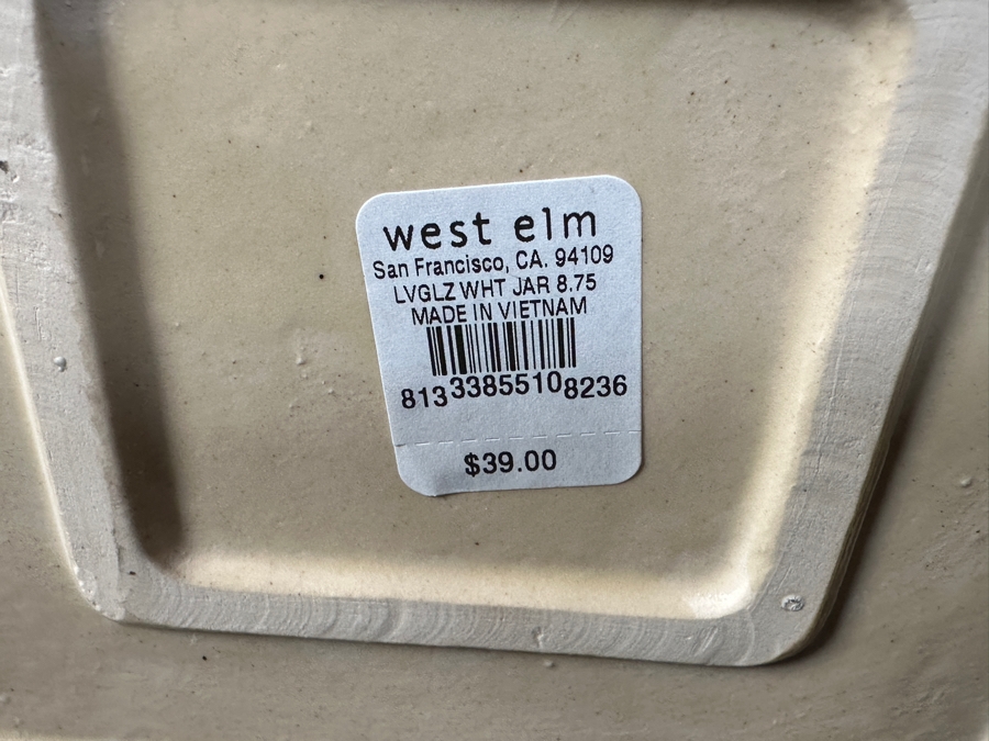 Just Added - West Elm White Ceramic Jar 8.5H [Photo 4]