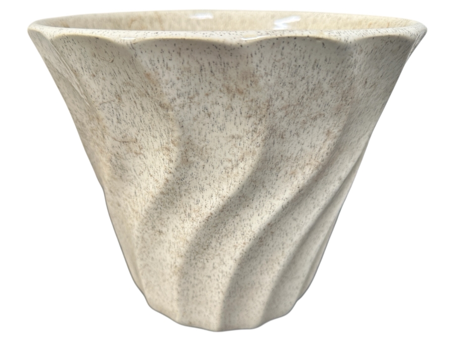 Just Added - Vintage Mid-Century Modern Bauer Pottery Swirl Design Flower Pot 8H