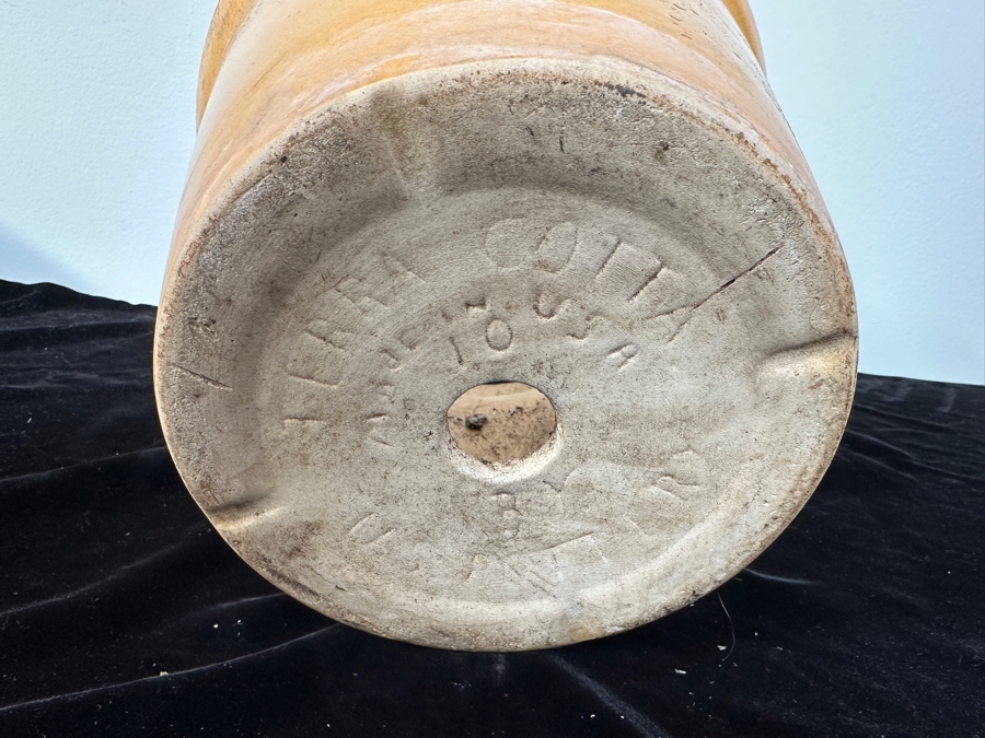 Just Added - Vintage Terra Cotta USA Pottery Flower Pot 9.5H [Photo 4]