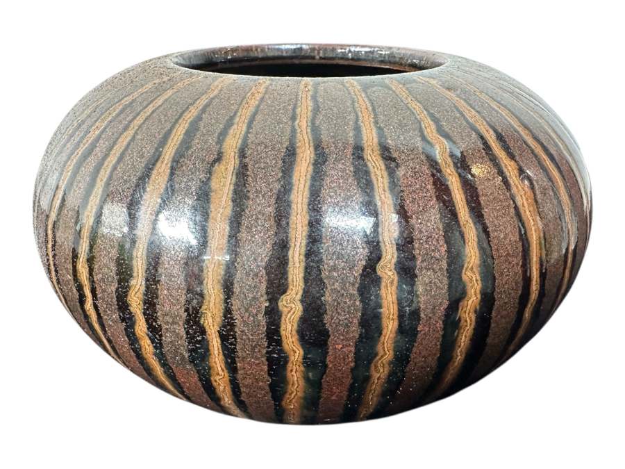 Just Added - Vintage Artist Signed Studio Pottery Flower Pot 5.5H