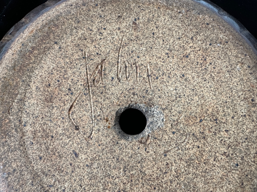 Just Added - Vintage Artist Signed Studio Pottery Flower Pot 5.5H [Photo 5]