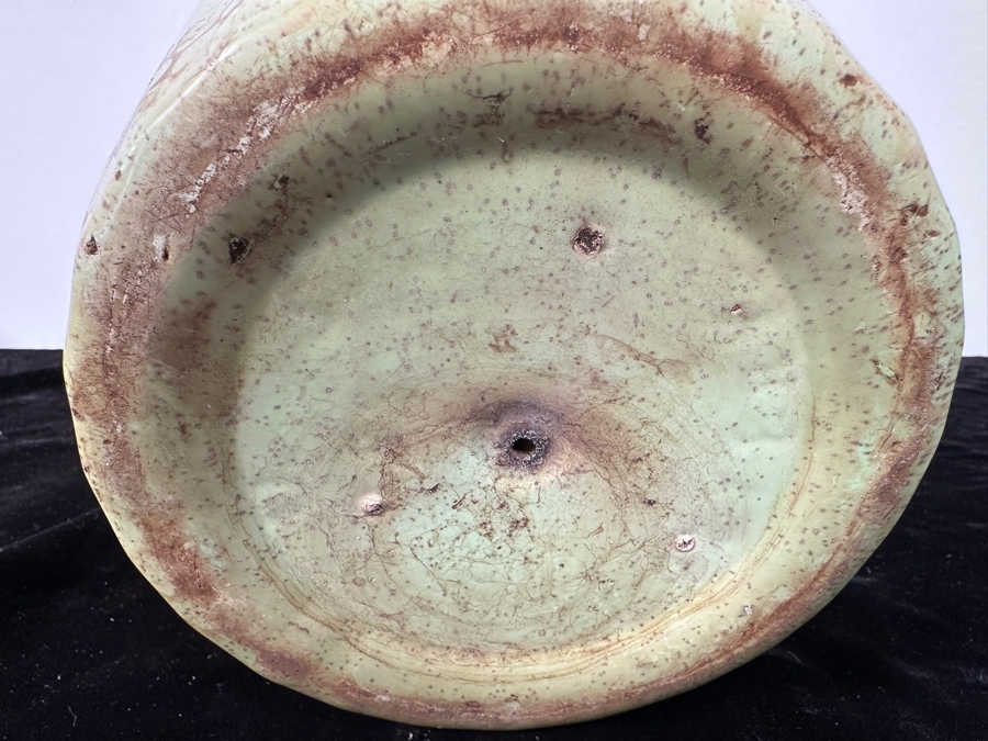 Just Added - Vintage Mid-Century Modern Green Bauer Pottery Swirl Design Flower Pot 8.5H [Photo 5]