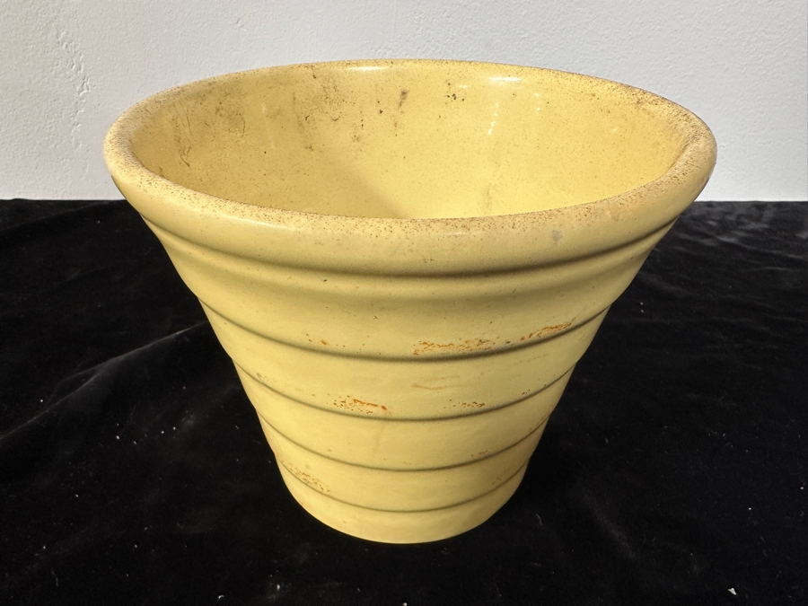 Just Added - Vintage Mid-Century Modern Yellow Bauer Pottery Flower Pot 6H [Photo 2]
