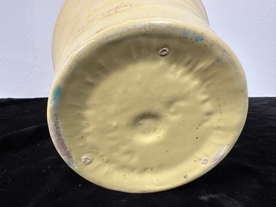 Just Added - Vintage Mid-Century Modern Yellow Bauer Pottery Flower Pot 6H [Photo 3]