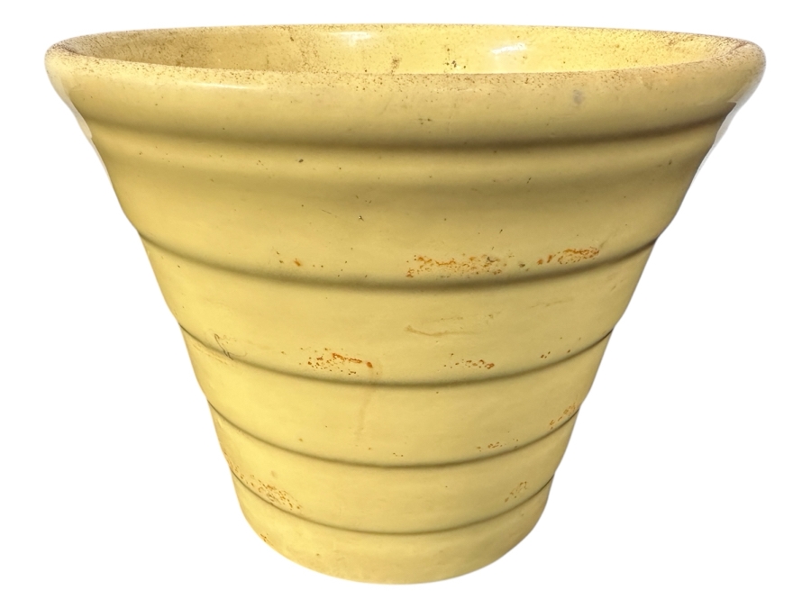 Just Added - Vintage Mid-Century Modern Yellow Bauer Pottery Flower Pot 6H