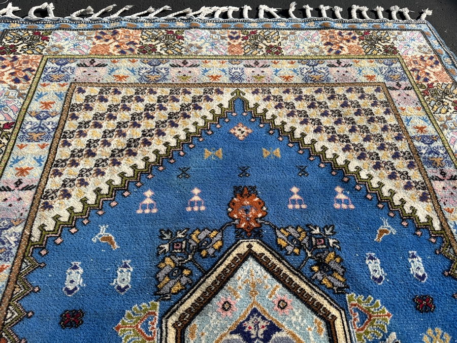 Just Added - Vintage Moroccan Hand Woven Wool Area Rug With A Tribal And Geometric Design 66 X 91 [Photo 8]