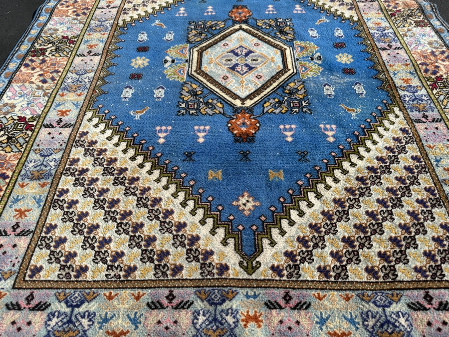 Just Added - Vintage Moroccan Hand Woven Wool Area Rug With A Tribal And Geometric Design 66 X 91 [Photo 3]