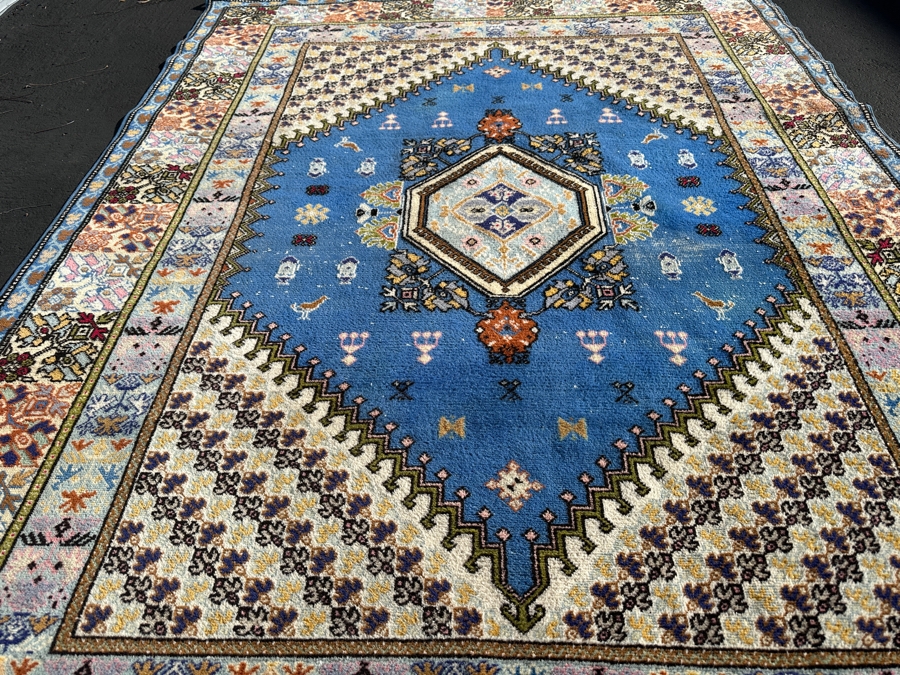 Just Added - Vintage Moroccan Hand Woven Wool Area Rug With A Tribal And Geometric Design 66 X 91 [Photo 4]