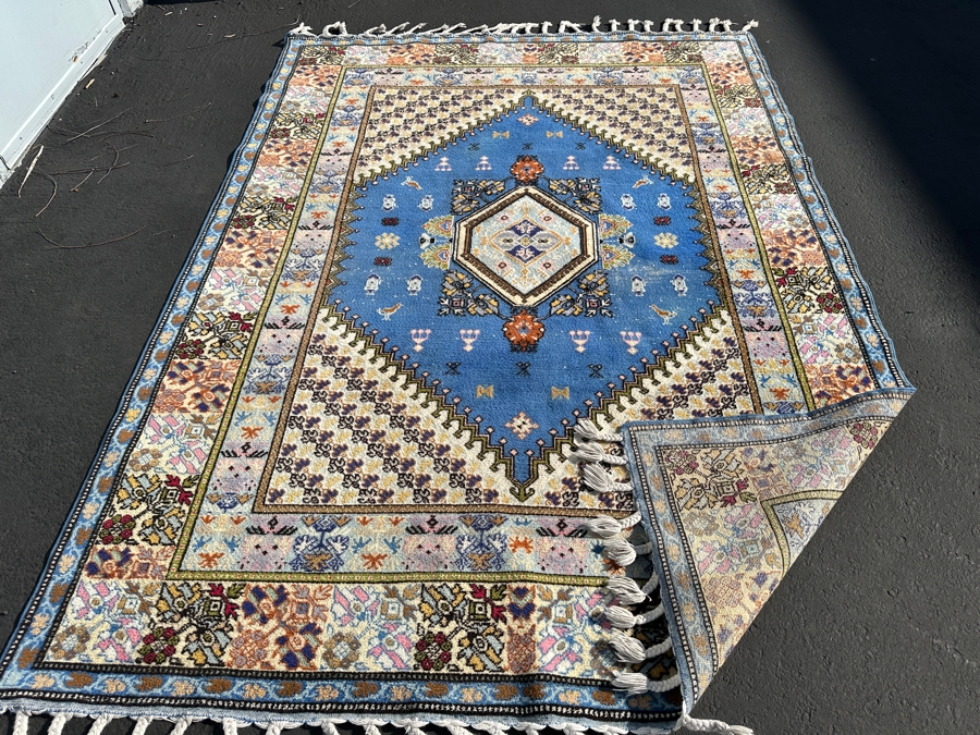 Just Added - Vintage Moroccan Hand Woven Wool Area Rug With A Tribal And Geometric Design 66 X 91 [Photo 9]