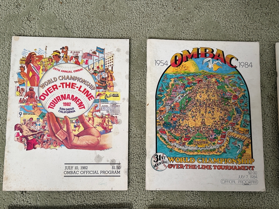 Just Added - (11) San Diego Over The Line Tournament Programs From 1982 - 2001 [Photo 2]