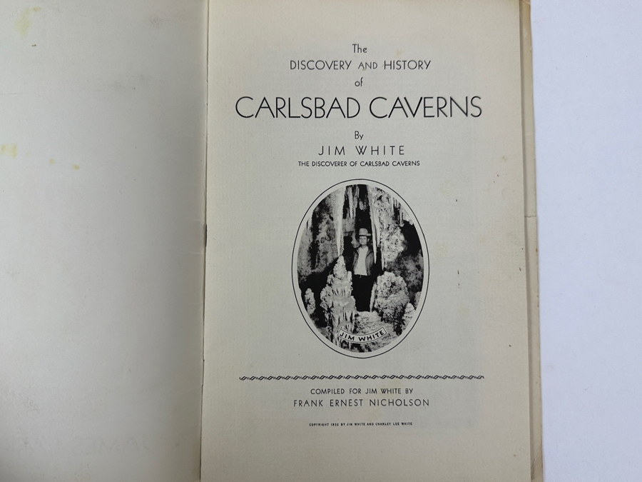 Just Added - Vintage 1932 Paperback Book The Discovery And History Of Carlsbad Caverns Jim White’s Own Story By James Larkin White [Photo 2]