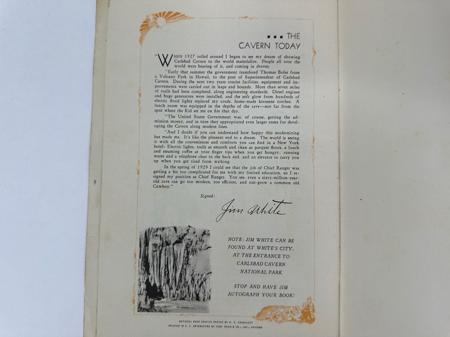 Just Added - Vintage 1932 Paperback Book The Discovery And History Of Carlsbad Caverns Jim White’s Own Story By James Larkin White [Photo 9]
