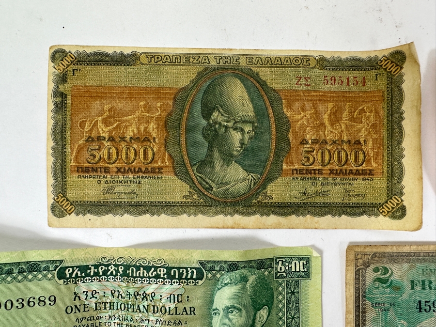 Just Added - (13) Foreign Currency From China, Greece, France, Germany, Hong Kong & Ethiopia [Photo 2]