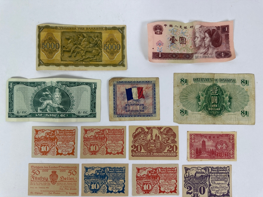 Just Added - (13) Foreign Currency From China, Greece, France, Germany, Hong Kong & Ethiopia [Photo 14]