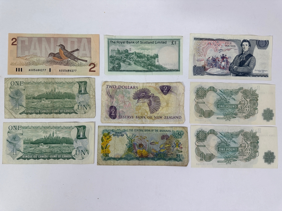 Just Added - (13) Foreign Currency From Canada, Scotland, New Zealand, Bahamas & England [Photo 11]